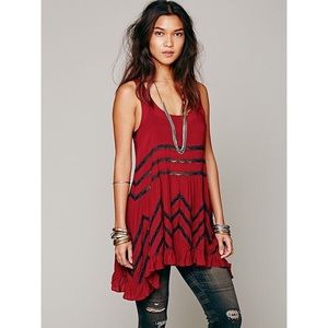 Free People Red Trapeze Dress